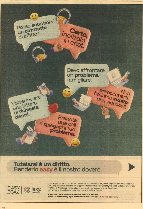 Pubblicità Easy Legal su Il Sole 24 Ore